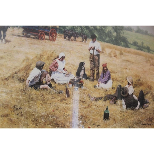 30 - A LARGE FRAMED AND GLAZED SIGNED LIMITED EDITION DAVID SHEPHERD PRINT ENTITLED 'THE LUNCH BREAK' - H... 