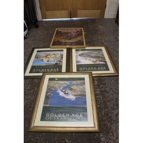 35 - A FRAMED AND GLAZED IRON MAIDEN ADVERTISING POSTER FOR 'MAIDEN ENGLAND '88' DVD RELEASE - H 68 CM W ... 