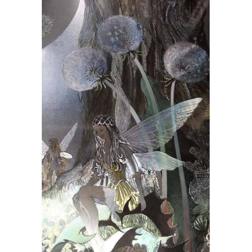 41 - A SELECTION OF FOUR METALLIC MYSTIC THEMED PICTURES TO INCLUDE FAIRIES (4)