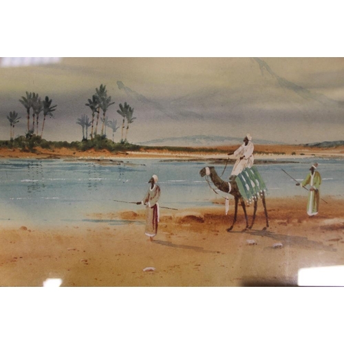 43 - A PAIR OF FRAMED AND GLAZED MIDDLE EASTERN WATERCOLOURS SIGNED H.S.LYNTON LOWER LEFT - h 25 CM W 47 ... 