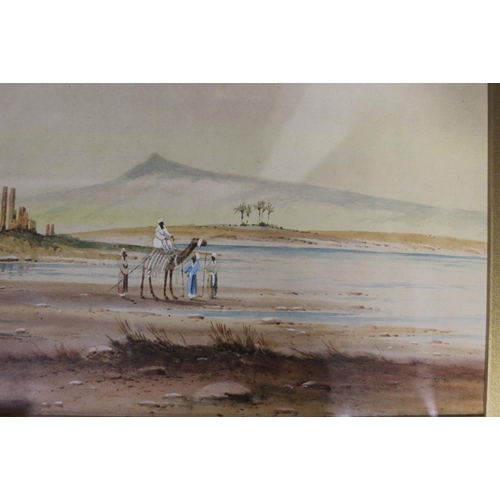 43 - A PAIR OF FRAMED AND GLAZED MIDDLE EASTERN WATERCOLOURS SIGNED H.S.LYNTON LOWER LEFT - h 25 CM W 47 ... 