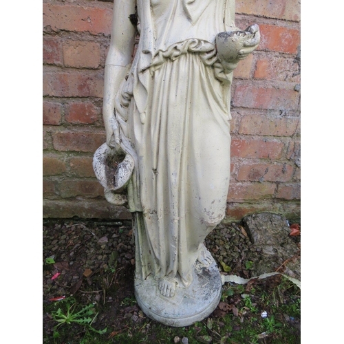 504 - A CONCRETE GARDEN FIGURINE OF HEBE - H 104 CM