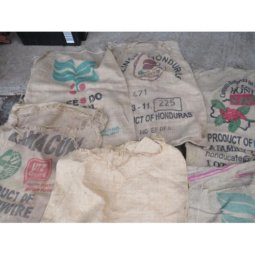 536 - A SELECTION OF HESSIAN COFFEE SACKS