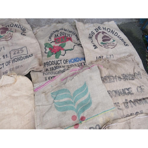 536 - A SELECTION OF HESSIAN COFFEE SACKS