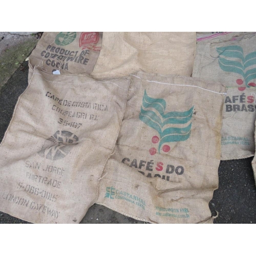 536 - A SELECTION OF HESSIAN COFFEE SACKS