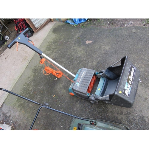 541 - A BLACK & DECKER GX302 HOVER MOWER WITH A LR400 LAWN RAKER