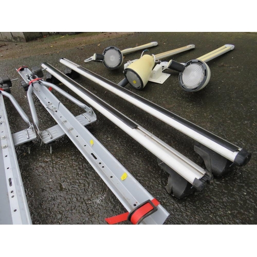 551 - THREE LUXO HOSPITAL BEDSIDE LAMPS, EXODUS ESTATE CAR ROOF RACKS, CYCLE ROOF CARRIERS