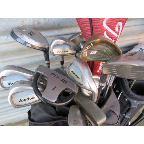 570 - A SELECTION OF GOLF CLUBS AND DRIVERS TO INCLUDE VOODOO, TITLEIST, PING