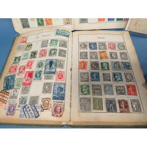 226 - TWO VINTAGE STAMP ALBUMS TOGETHER WITH LOOSE STAMPS INCLUDING CHINESE EXAMPLES