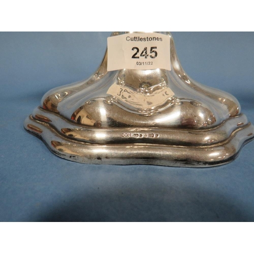 245 - A SWEDISH HALLMARKED SILVER CANDELABRA APPROX WEIGHT 651.6 G