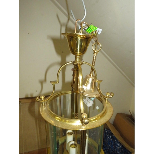 602 - A CLASSICAL GEORGIAN STYLE HANGING HALL LANTERN