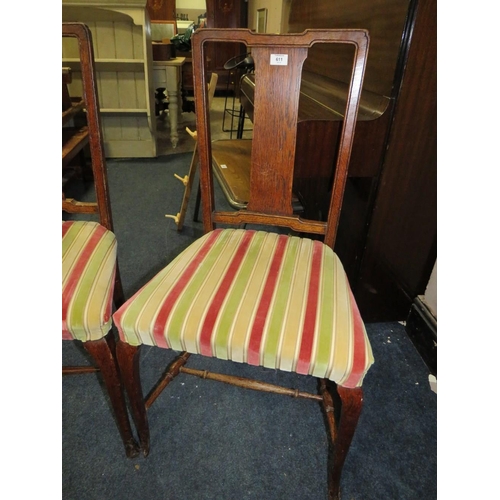 611 - A PAIR OF OAK BEDROOM CHAIRS