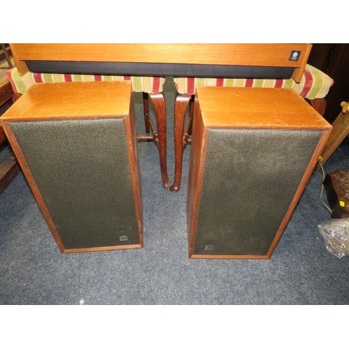 614 - A RETRO DYNATRON STEREO DECK WITH GARRARD 35SB TURNTABLE AND SPEAKERS