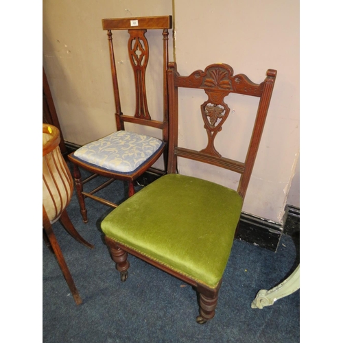 622 - THREE ASSORTED ANTIQUE BEDROOM CHAIRS AND A PLANTER (4)