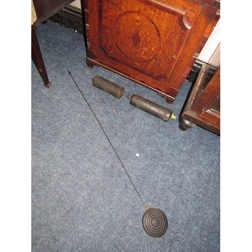 626 - A 19TH CENTURY OAK AND MAHOGANY EIGHT DAY LONGCASE CLOCK WITH MOON ROLL MECHANISM - MAKER W.HINKLEY ... 