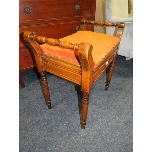 634 - AN EDWARDIAN PIANO STOOL