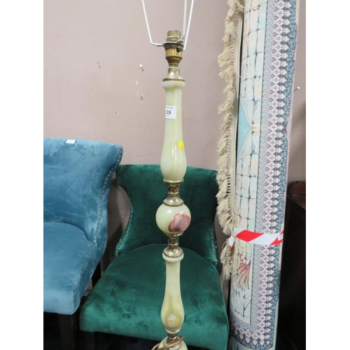 639 - AN ONYX STANDARD LAMP AND A TABLE LAMP (2)