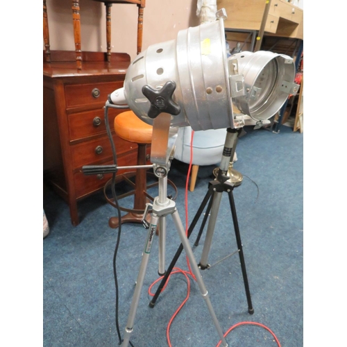 641 - TWO INDUSTRIAL STYLE TRIPOD LAMPS