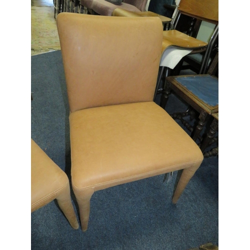 645 - A PAIR OF MODERN BROWN SUEDE EFFECT CHAIRS