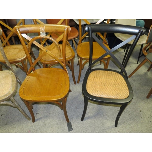 658 - A HARLEQUIN SET OF EIGHT ASSORTED BENTWOOD CHAIRS