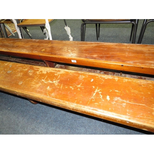 660 - A PAIR OF VINTAGE LONG SCHOOL GYM BENCHES L-334 CM