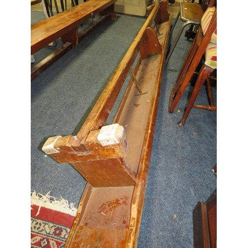 660 - A PAIR OF VINTAGE LONG SCHOOL GYM BENCHES L-334 CM