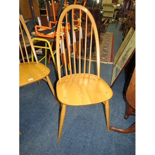 667 - A SET OF FOUR ERCOL QUAKER DINING CHAIRS