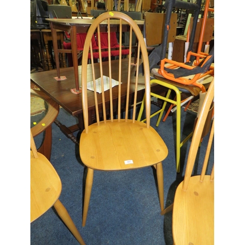 667 - A SET OF FOUR ERCOL QUAKER DINING CHAIRS