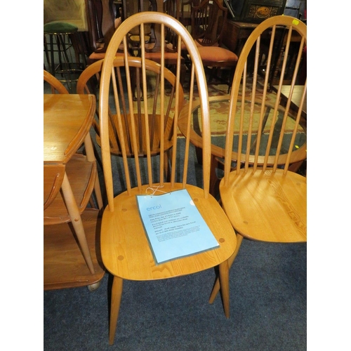 667 - A SET OF FOUR ERCOL QUAKER DINING CHAIRS