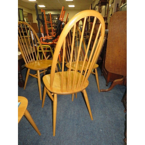 667 - A SET OF FOUR ERCOL QUAKER DINING CHAIRS