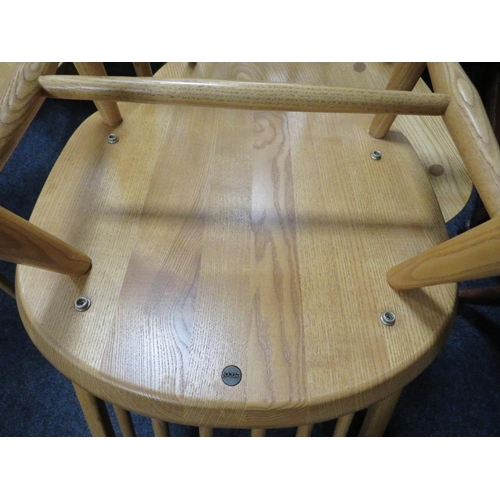 667 - A SET OF FOUR ERCOL QUAKER DINING CHAIRS