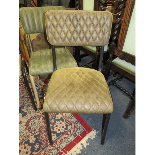 679 - A MIXED SET OF FIVE LEATHER DINING CHAIRS