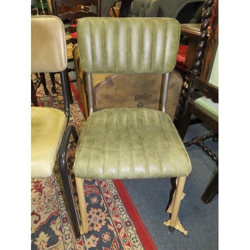 679 - A MIXED SET OF FIVE LEATHER DINING CHAIRS