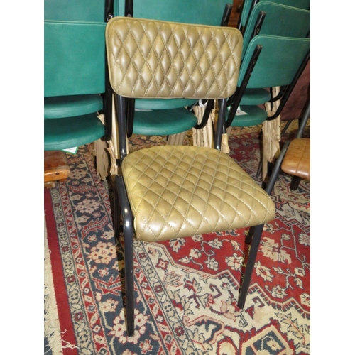 679 - A MIXED SET OF FIVE LEATHER DINING CHAIRS