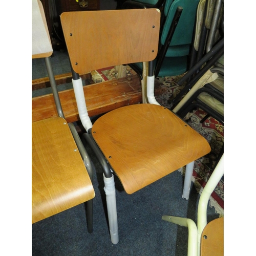 681 - A MIXED SET OF SIX INDUSTRIAL STYLE DINING CHAIRS