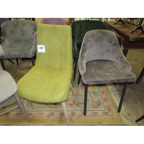 685 - A MIXED SET OF SEVEN UPHOLSTERED DINING CHAIRS