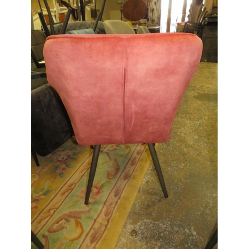 687 - A HARLEQUIN SET OF FOUR VELVET EFFECT DINING CHAIRS