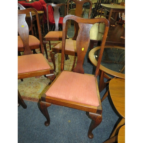 700 - A MIXED SET OF TEN MAHOGANY AND OAK DINING CHAIRS WITH DROP- IN SEATS (10)