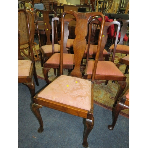 700 - A MIXED SET OF TEN MAHOGANY AND OAK DINING CHAIRS WITH DROP- IN SEATS (10)