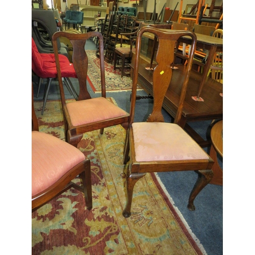 700 - A MIXED SET OF TEN MAHOGANY AND OAK DINING CHAIRS WITH DROP- IN SEATS (10)