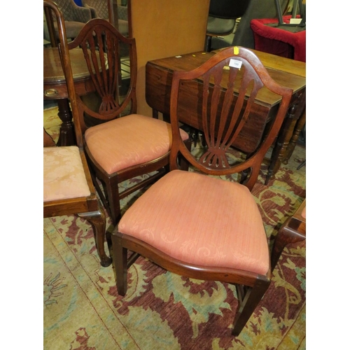 700 - A MIXED SET OF TEN MAHOGANY AND OAK DINING CHAIRS WITH DROP- IN SEATS (10)