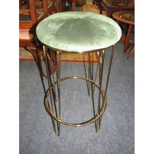 701 - A MODERN UPHOLSTERED KITCHEN STOOL AND A MODERN RETRO STOOL (2)