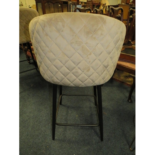 701 - A MODERN UPHOLSTERED KITCHEN STOOL AND A MODERN RETRO STOOL (2)