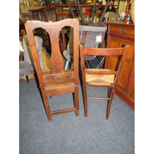 709 - TWO ANTIQUE OAK CHAIRS