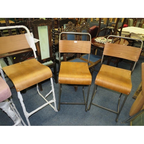 712 - THREE ASSORTED INDUSTRIAL STYLE STOOLS