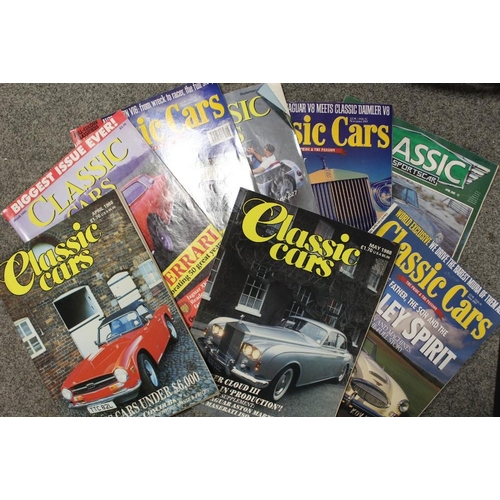 90 - TWO TRAYS OF ASSORTED VINTAGE MOTORING MAGAZINES, TITLES TO INCLUDE COLLECTORS CAR, OLD MOTOR, CLASS... 