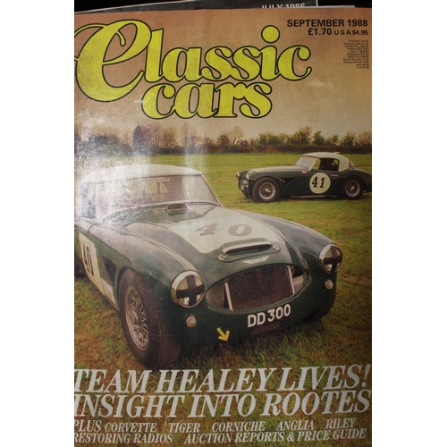 90 - TWO TRAYS OF ASSORTED VINTAGE MOTORING MAGAZINES, TITLES TO INCLUDE COLLECTORS CAR, OLD MOTOR, CLASS... 