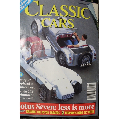 90 - TWO TRAYS OF ASSORTED VINTAGE MOTORING MAGAZINES, TITLES TO INCLUDE COLLECTORS CAR, OLD MOTOR, CLASS... 