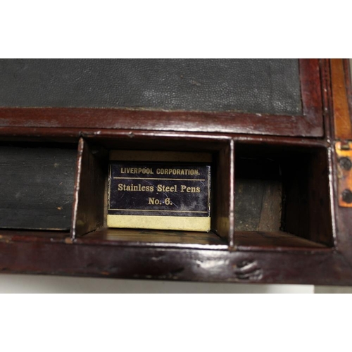 152 - A BRASS BOUND MAHOGANY WRITING SLOPE