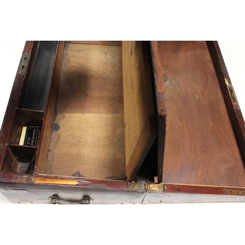 152 - A BRASS BOUND MAHOGANY WRITING SLOPE